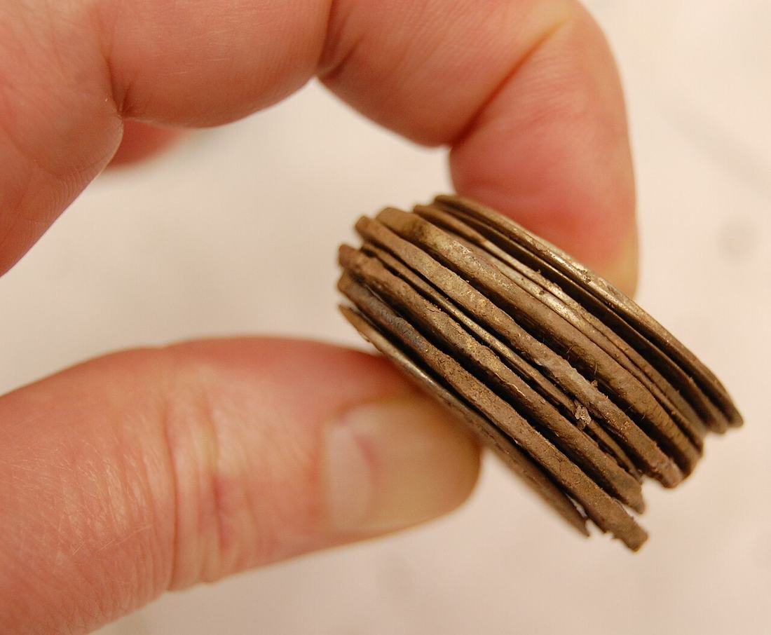 Pilha de moedas antigas